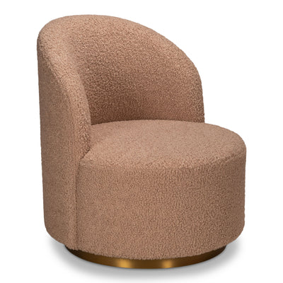 Beachcomber Occasional Chair In Rose Faux Sheepskin