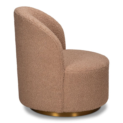 Beachcomber Occasional Chair In Rose Faux Sheepskin