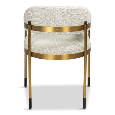 Cuba Libre Dining Chair in Boucle and Brushed Brass Frame