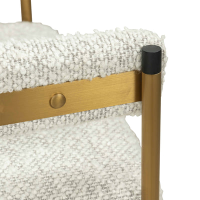 Cuba Libre Dining Chair in Boucle and Brushed Brass Frame