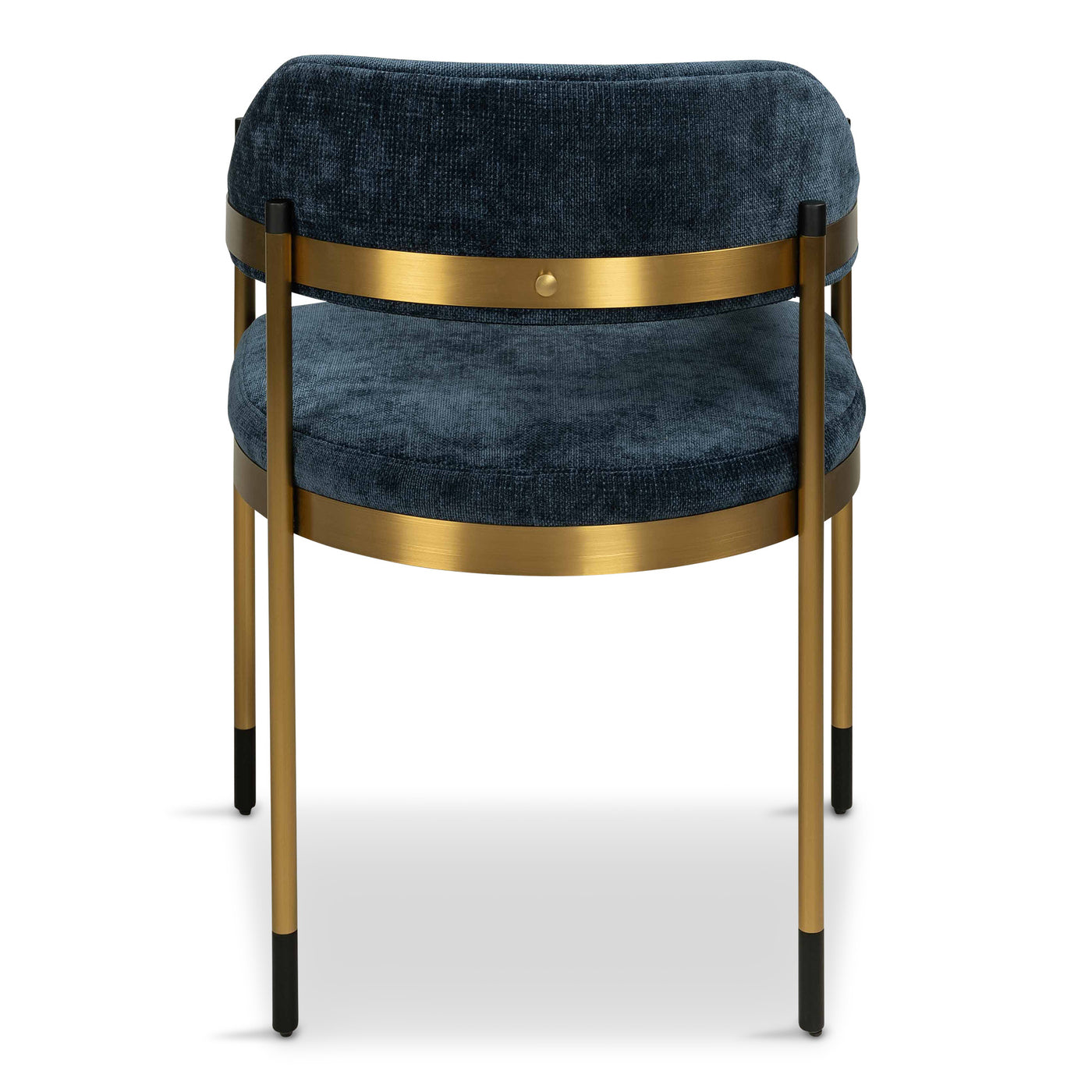 Cuba Libre Dining Chair in Chenille and Brushed Brass Frame