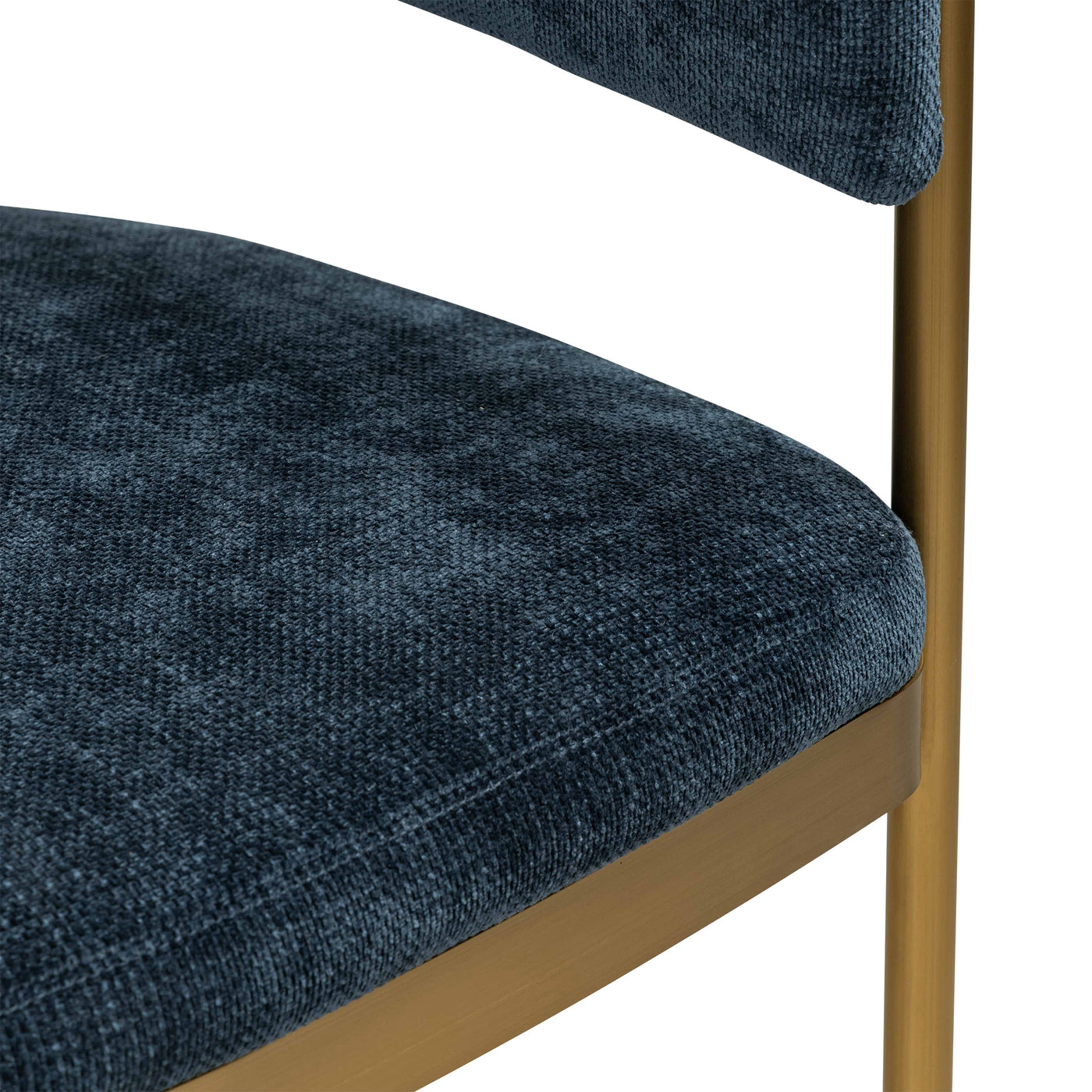 Cuba Libre Dining Chair in Chenille and Brushed Brass Frame