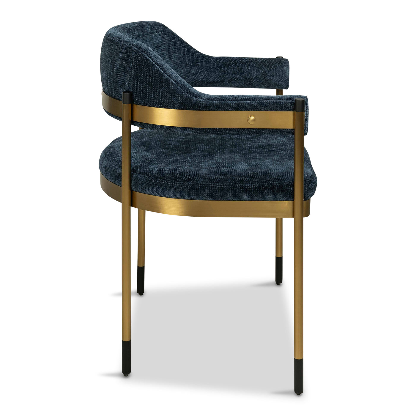 Cuba Libre Dining Chair in Chenille and Brushed Brass Frame