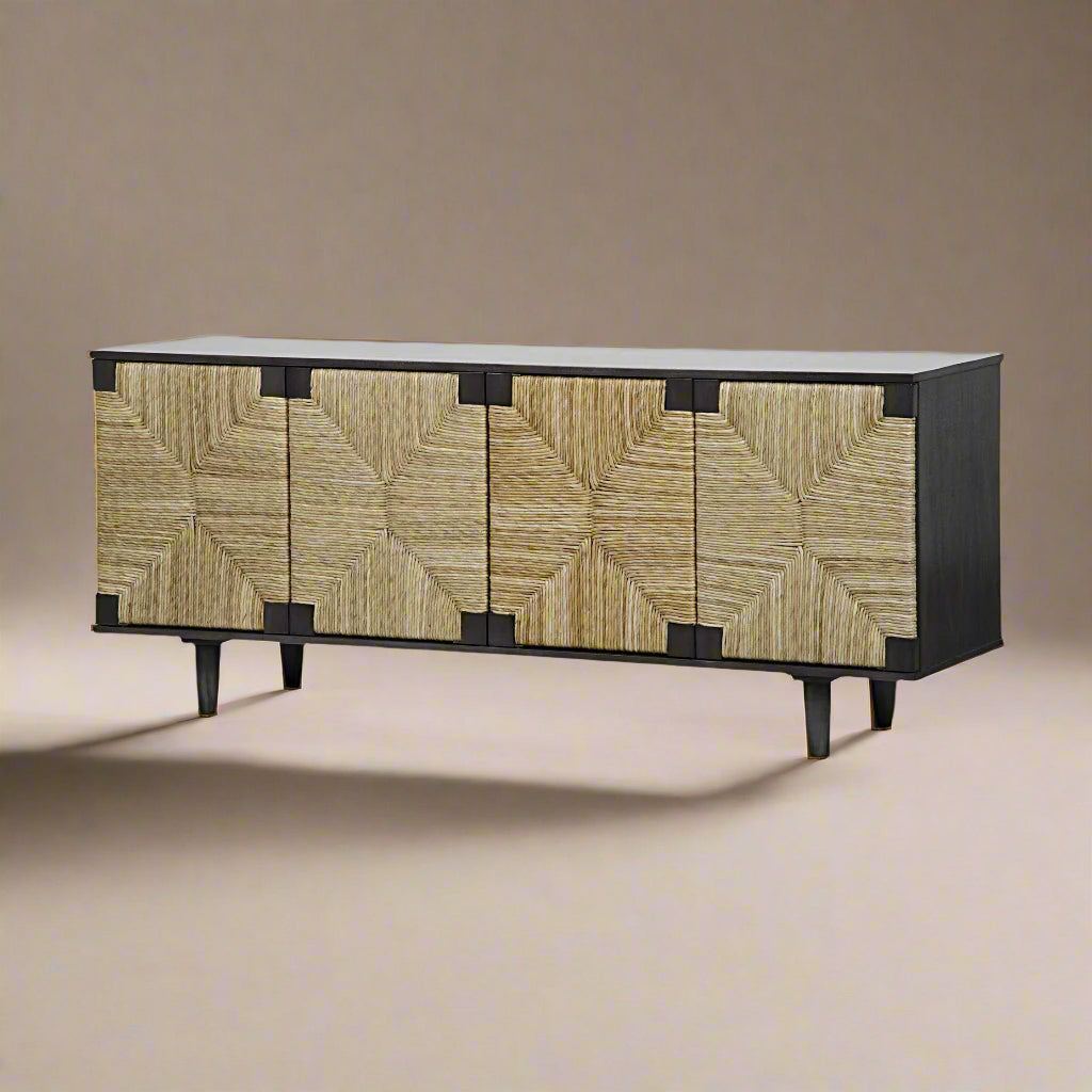 Mai Tai 4-Door Credenza in Black