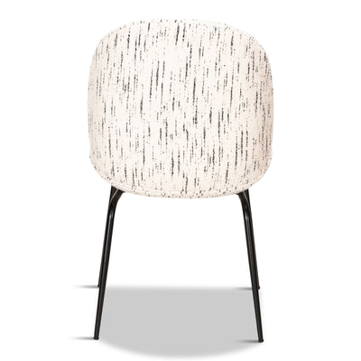 Harry's Dining Chair In Textured Boucle And Matte Black Frame