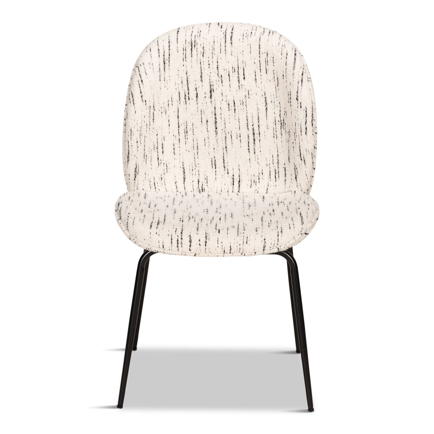 Harry's Dining Chair In Textured Boucle And Matte Black Frame