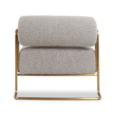 Hurricane Occasional Chair in Brushed Brass and Boucle