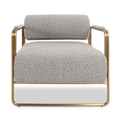 Hurricane Occasional Chair in Brushed Brass and Boucle