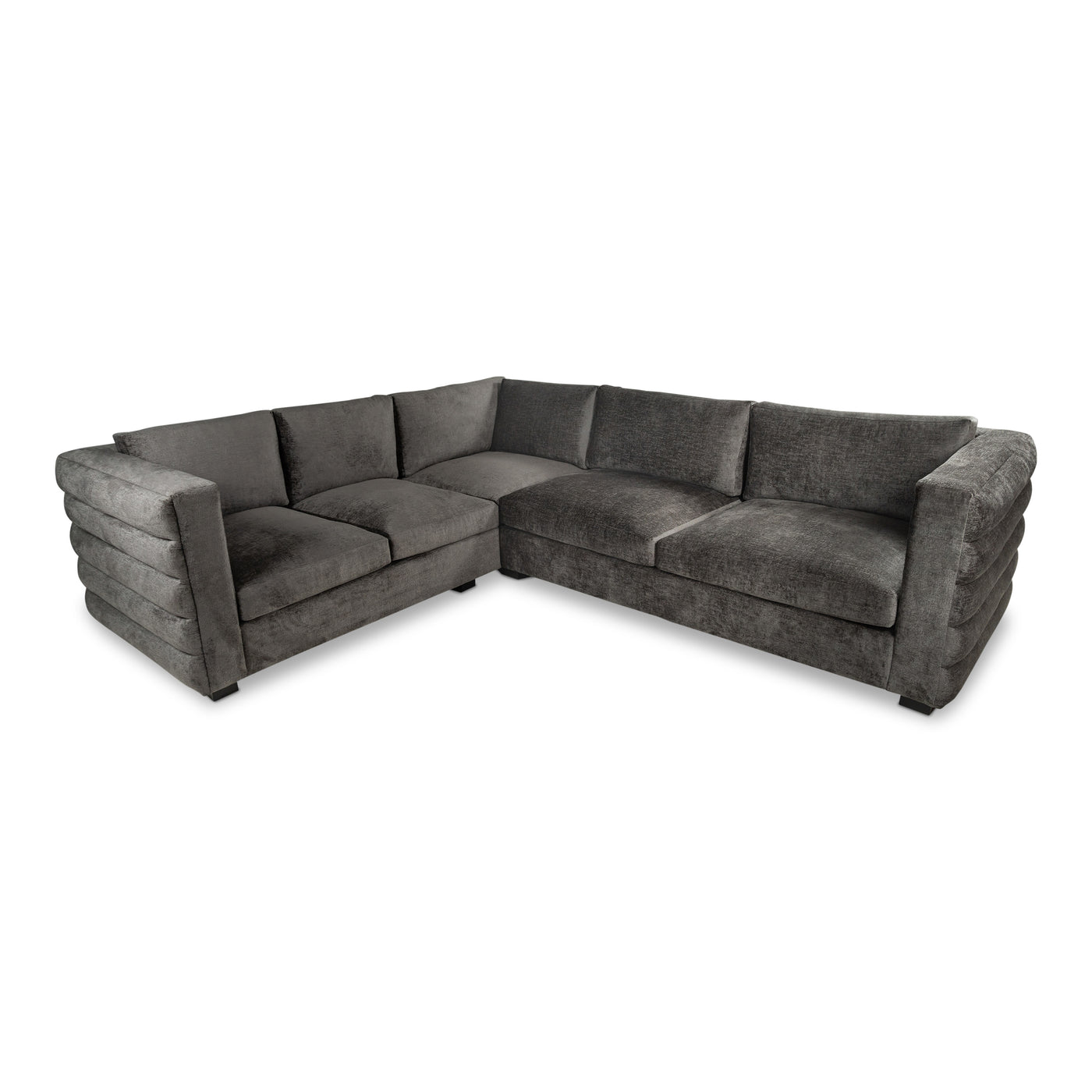 Luna Sectional in Charcoal Velour Luna Sectional