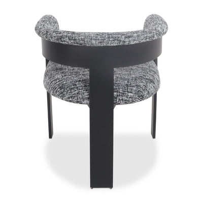 Negroni Dining Chair in Heavy Weight Linen and Matte Black Frame