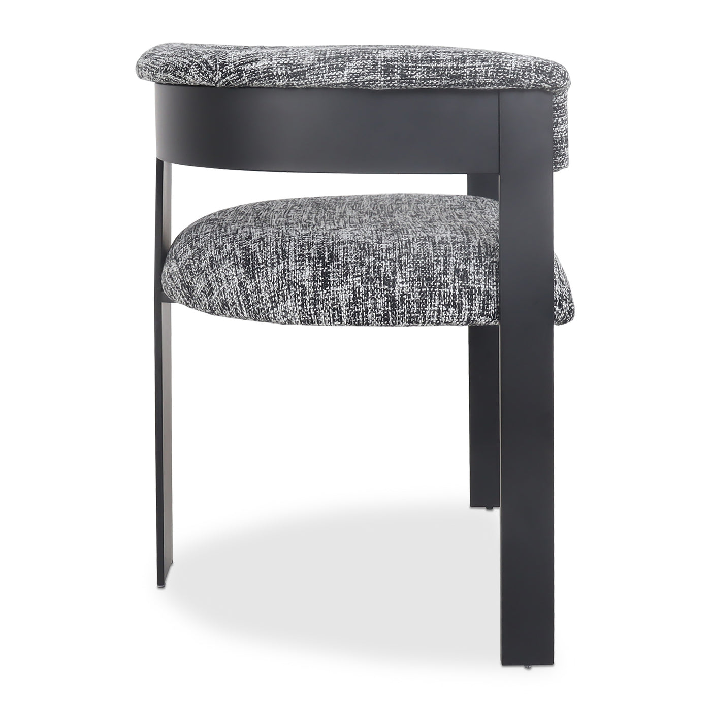 Negroni Dining Chair in Heavy Weight Linen and Matte Black Frame