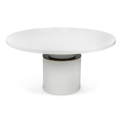 Old Jamaican Round Dining Table in Matte White