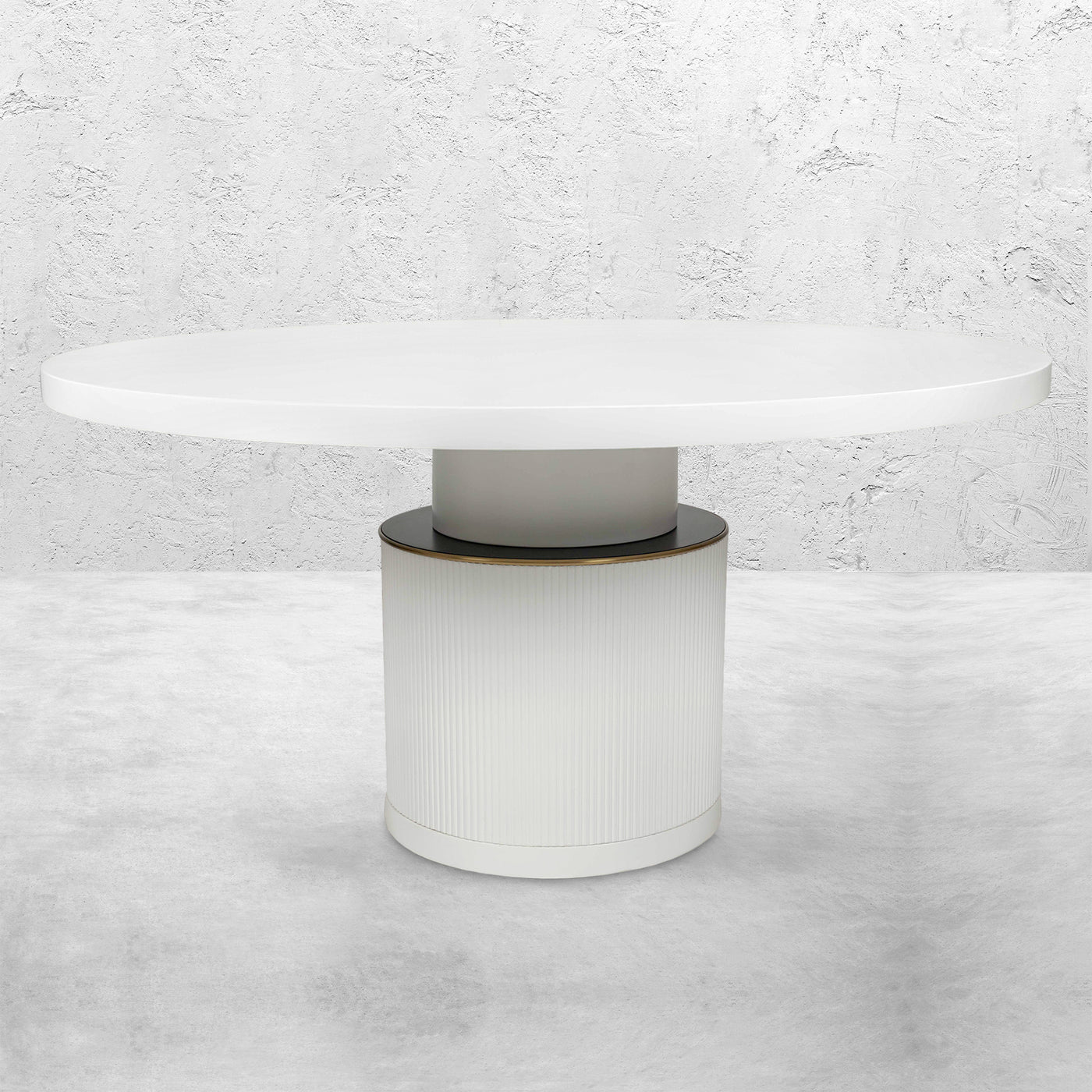 Old Jamaican Round Dining Table in Matte White