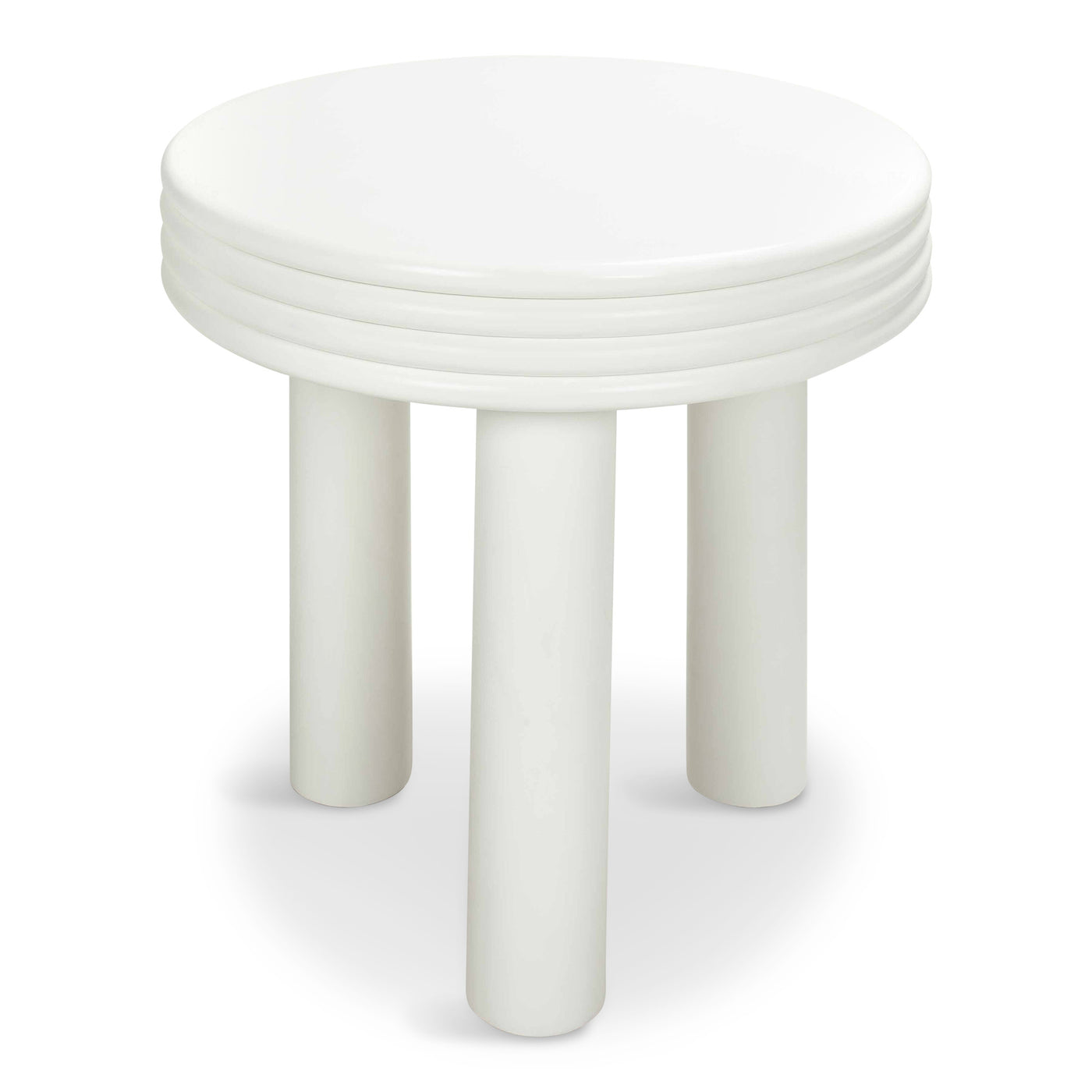 Vodka Soda Side Table in Matte White Lacuqer