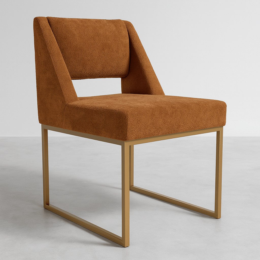 Aperol Spritz Dining Chair in Fuzzy Boucle - Tom Collins Home