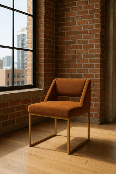 Aperol Spritz Dining Chair in Fuzzy Boucle - Tom Collins Home