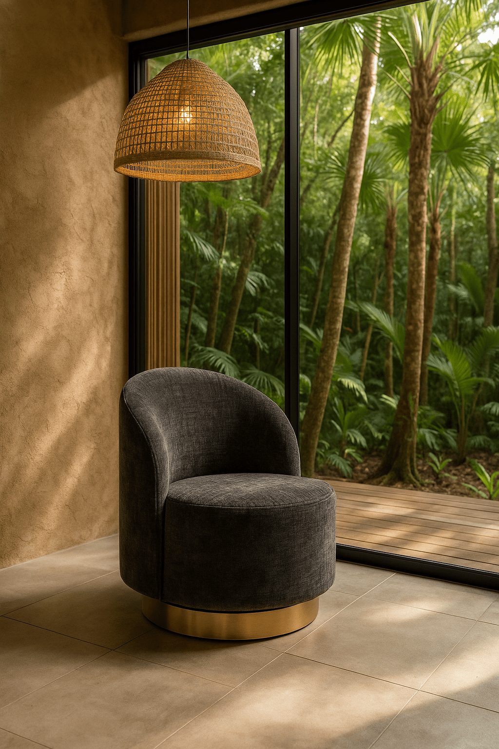 Beachcomber Occasional Chair in Hammered Chenille - Tom Collins Home