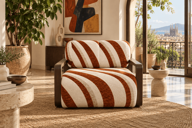 Brown Derby Occasional Chair styled in a Barcelona modernist apartment