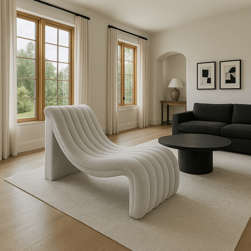 ChiChi Chaise in Hammered Chenille - Tom Collins Home