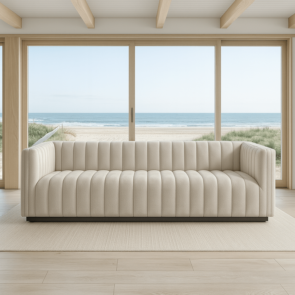 Clover Club Sofa in Hammered Chenille - Tom Collins Home