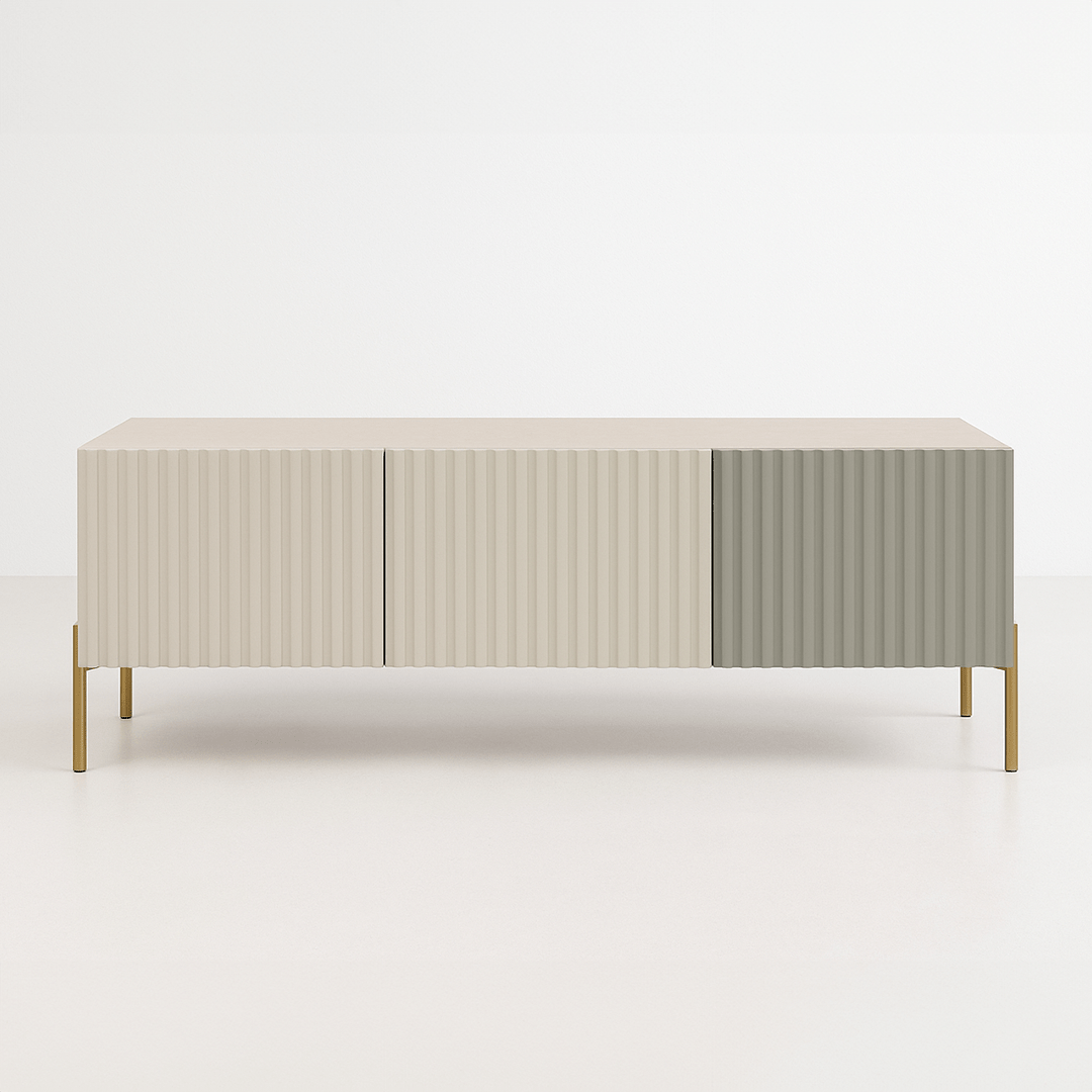 Cosmopolitan 3 Door Credenza in Neutral Tones - Tom Collins Home