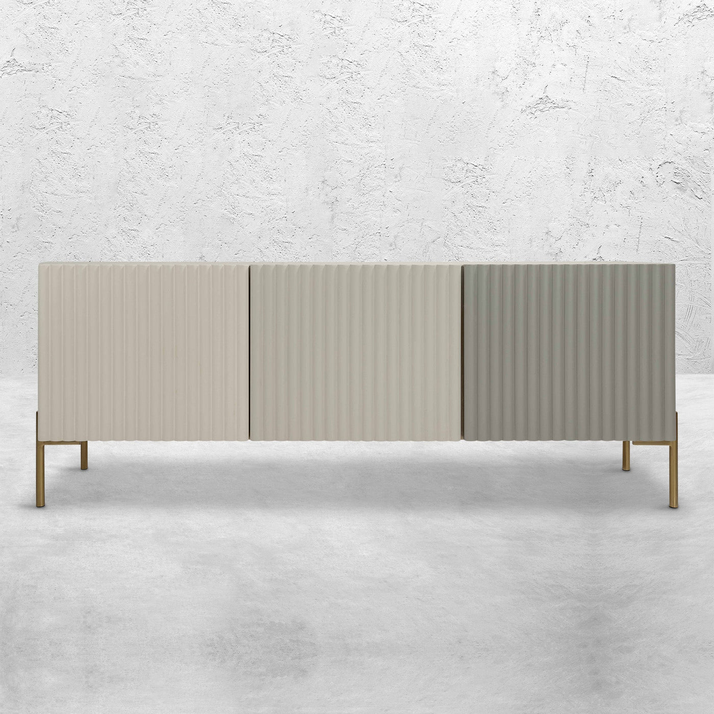 Cosmopolitan 3 Door Credenza in Neutral Tones - Tom Collins Home