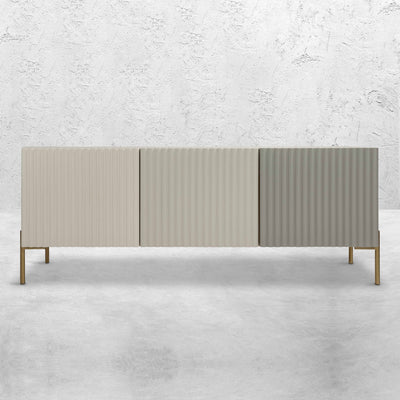 Cosmopolitan 3 Door Credenza in Neutral Tones - Tom Collins Home