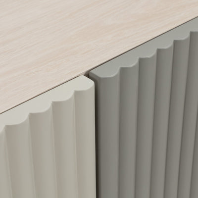 Cosmopolitan 3 Door Credenza in Neutral Tones - Tom Collins Home