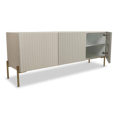 Cosmopolitan 3 Door Credenza in Neutral Tones - Tom Collins Home