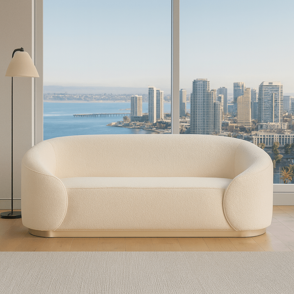Cosmopolitan Loveseat in Boucle - Tom Collins Home