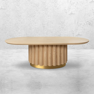 Cosmopolitan Racetrack Dining Table in White Oak Veneer - Tom Collins Home