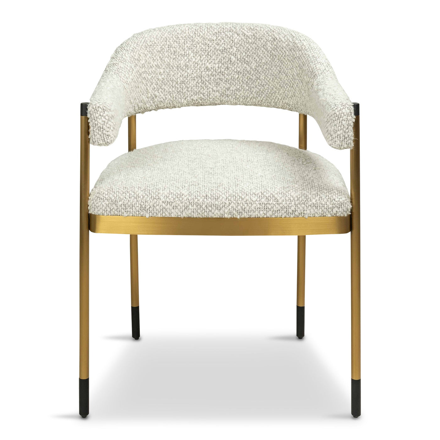 Cuba Libre Dining Chair in Boucle and Brushed Brass Frame - Tom Collins Home