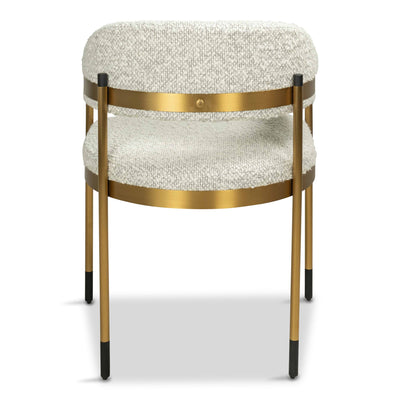 Cuba Libre Dining Chair in Boucle and Brushed Brass Frame - Tom Collins Home