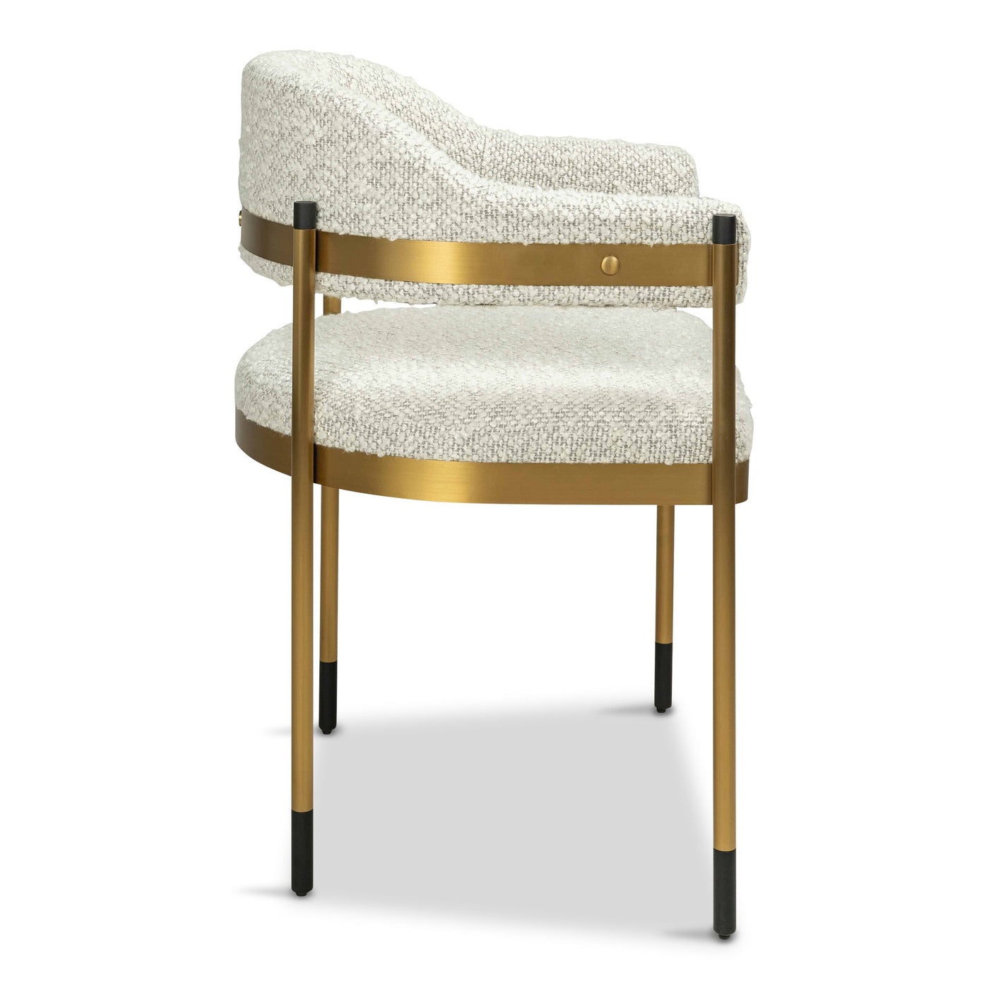 Cuba Libre Dining Chair in Boucle and Brushed Brass Frame - Tom Collins Home