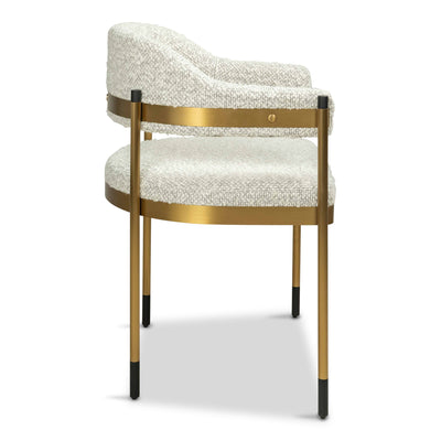 Cuba Libre Dining Chair in Boucle and Brushed Brass Frame - Tom Collins Home