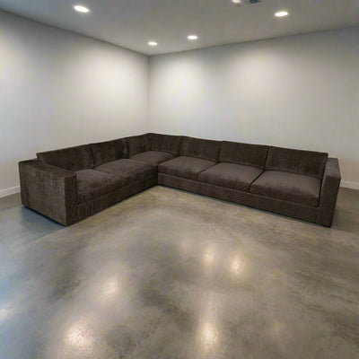 Dapper Sectional in Taupe Corduroy Ridges - Tom Collins Home