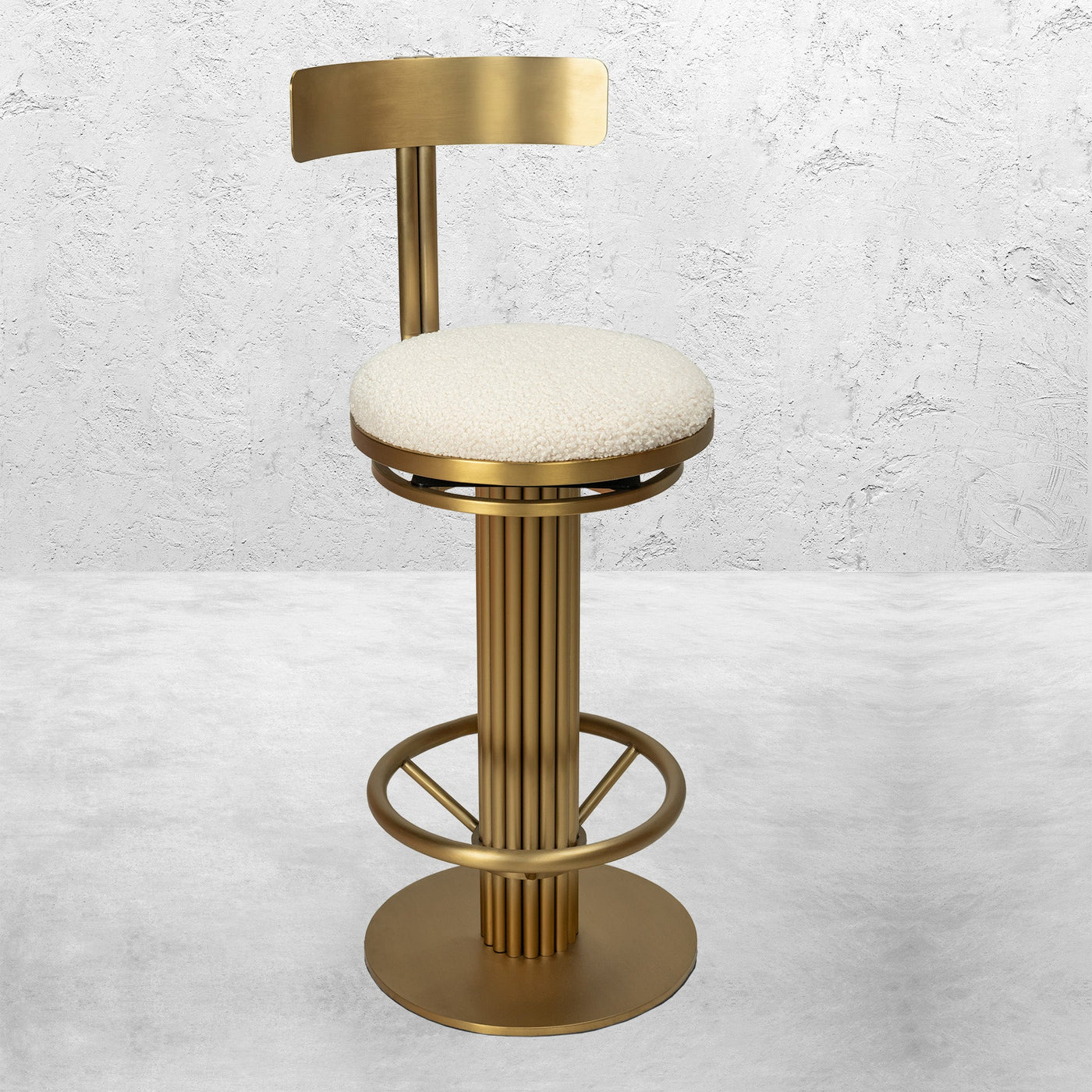 Happy Hour Barstool in Faux Sheepskin - Tom Collins Home