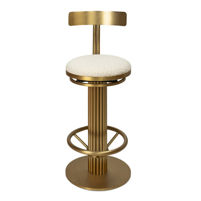 Happy Hour Barstool in Faux Sheepskin - Tom Collins Home