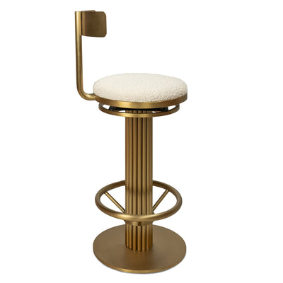 Happy Hour Barstool in Faux Sheepskin - Tom Collins Home