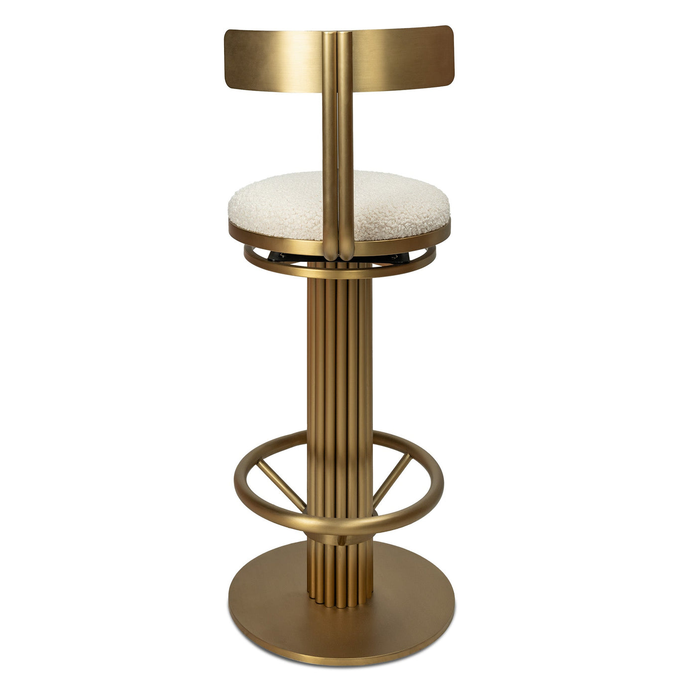 Happy Hour Barstool in Faux Sheepskin - Tom Collins Home