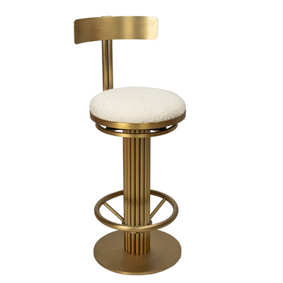 Happy Hour Barstool in Faux Sheepskin - Tom Collins Home