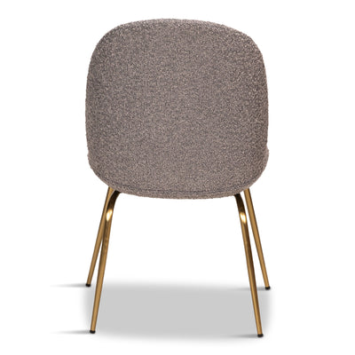 Harry's Dining Chair In Charcoal Boucle And Brass Legs - Tom Collins Home