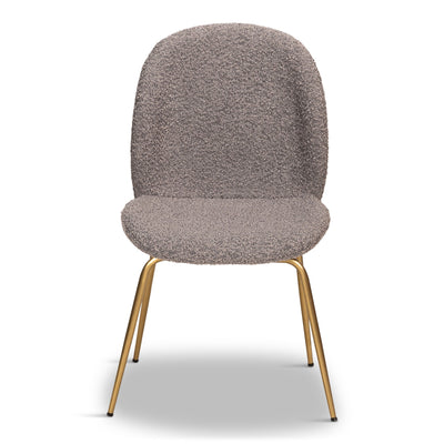 Harry's Dining Chair In Charcoal Boucle And Brass Legs - Tom Collins Home