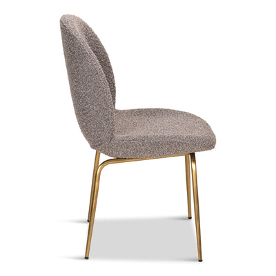 Harry's Dining Chair In Charcoal Boucle And Brass Legs - Tom Collins Home