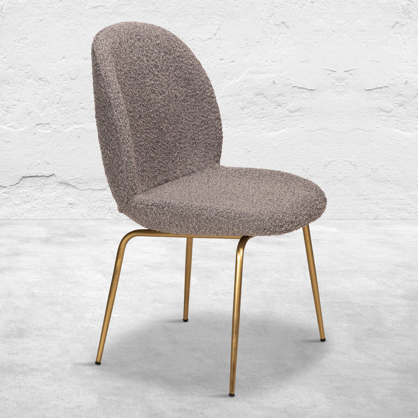Harry's Dining Chair In Charcoal Boucle And Brass Legs - Tom Collins Home