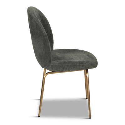 Harry's Dining Chair In Fuzzy Boucle Sage And Brushed Brass Frame - Tom Collins Home