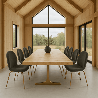 Harry's Dining Chair In Fuzzy Boucle Sage And Brushed Brass Frame - Tom Collins Home