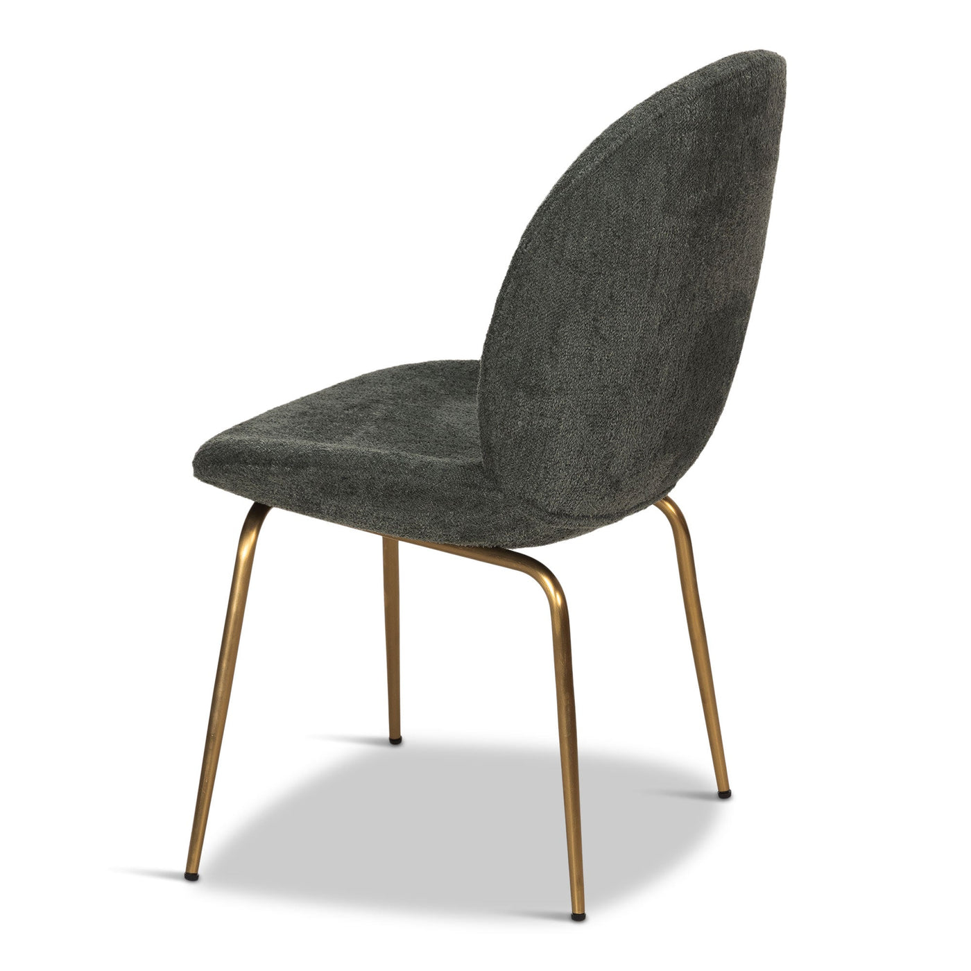 Harry's Dining Chair In Fuzzy Boucle Sage And Brushed Brass Frame - Tom Collins Home