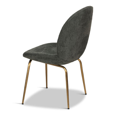 Harry's Dining Chair In Fuzzy Boucle Sage And Brushed Brass Frame - Tom Collins Home
