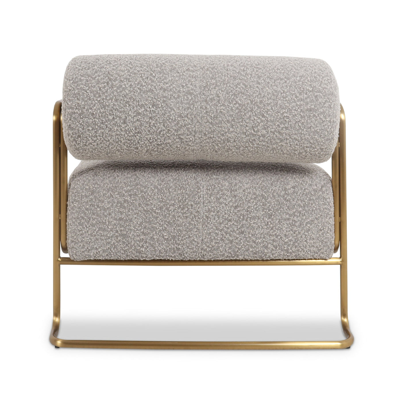 Hurricane Occasional Chair in Brushed Brass and Boucle - Tom Collins Home